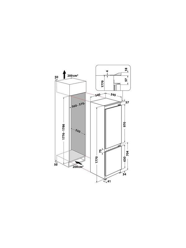 Indesit Total No Frost INC18T112 Intergrated Fridge Freezer - Image 7